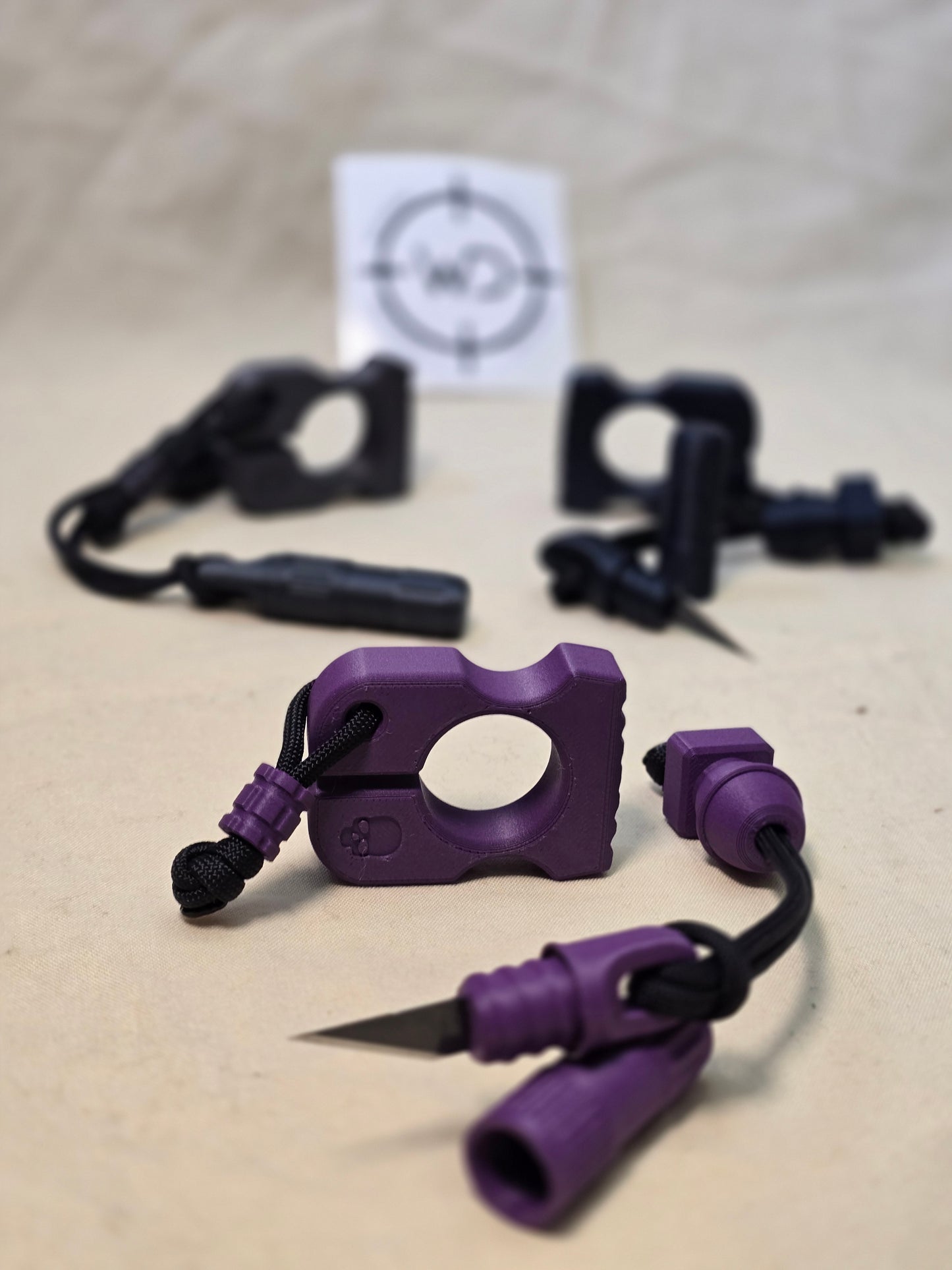 Mini letter opener and keychain-purple