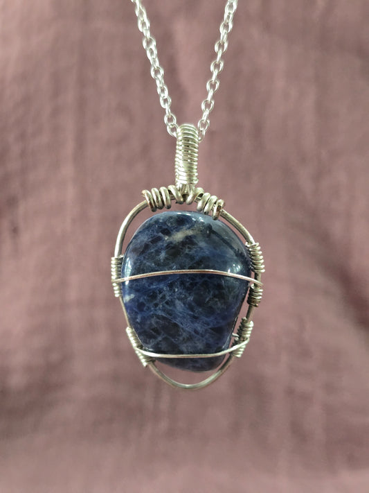 Sodalite Silver Wrap