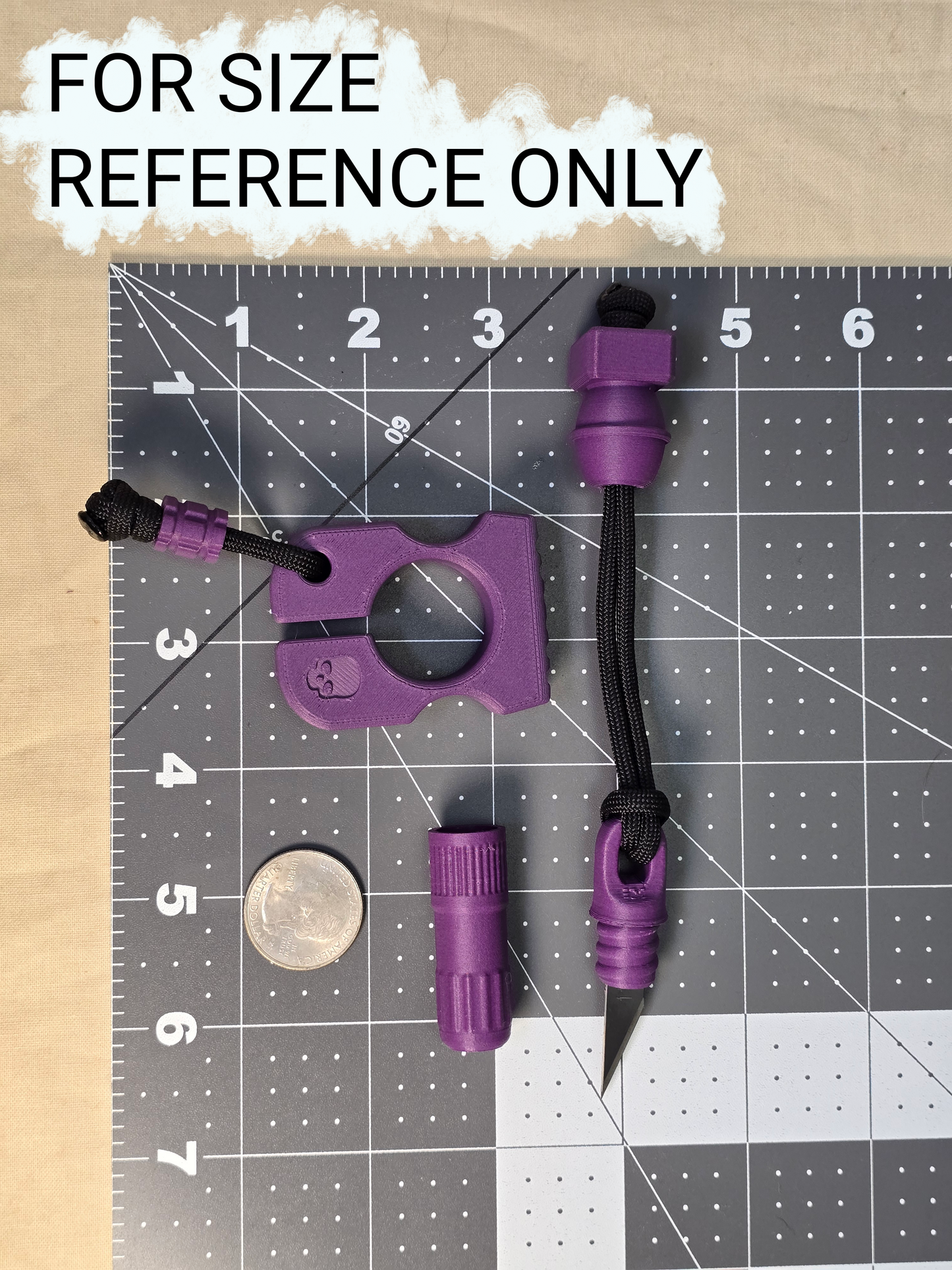 Mini letter opener and keychain-purple
